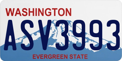 WA license plate ASV3993