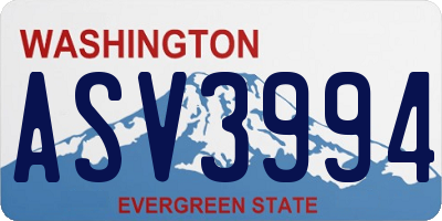 WA license plate ASV3994