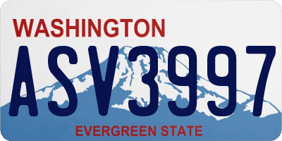 WA license plate ASV3997