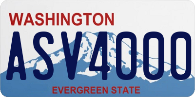 WA license plate ASV4000