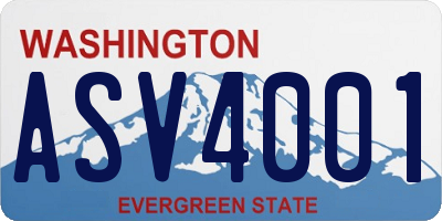 WA license plate ASV4001