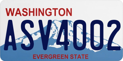WA license plate ASV4002