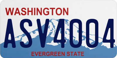 WA license plate ASV4004