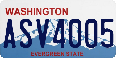 WA license plate ASV4005