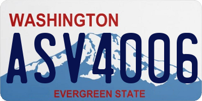 WA license plate ASV4006