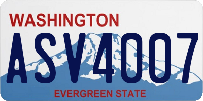 WA license plate ASV4007