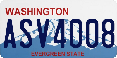 WA license plate ASV4008