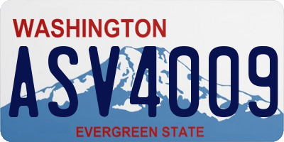 WA license plate ASV4009