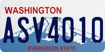 WA license plate ASV4010