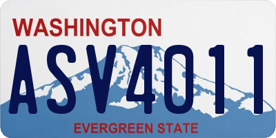 WA license plate ASV4011