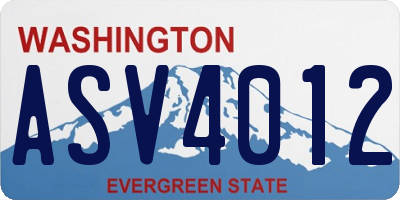 WA license plate ASV4012