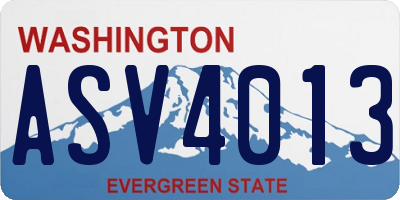 WA license plate ASV4013