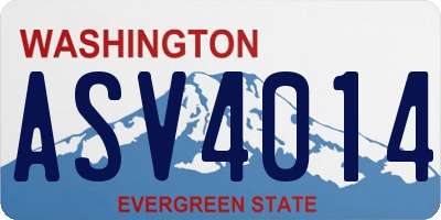 WA license plate ASV4014