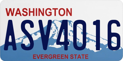 WA license plate ASV4016