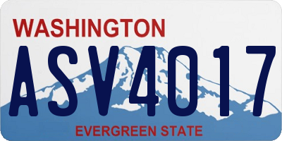 WA license plate ASV4017