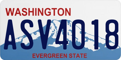 WA license plate ASV4018