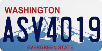 WA license plate ASV4019