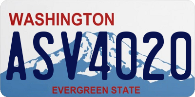 WA license plate ASV4020
