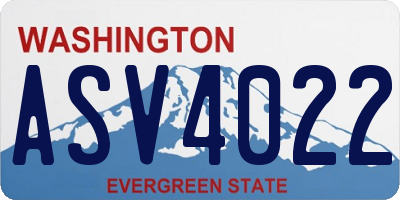 WA license plate ASV4022