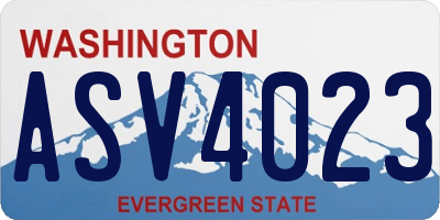 WA license plate ASV4023