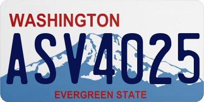 WA license plate ASV4025