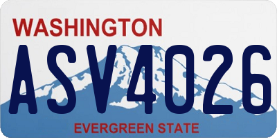 WA license plate ASV4026