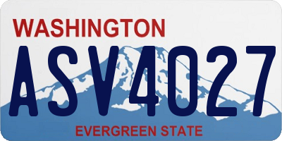 WA license plate ASV4027