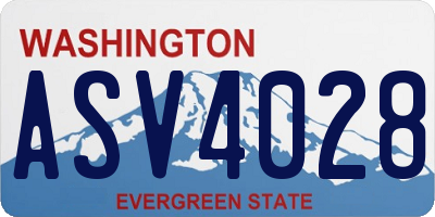 WA license plate ASV4028