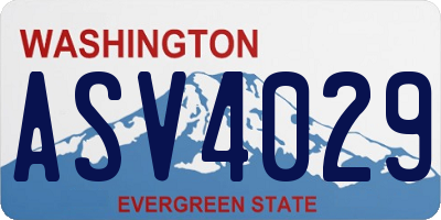 WA license plate ASV4029