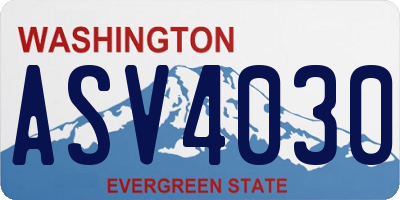 WA license plate ASV4030