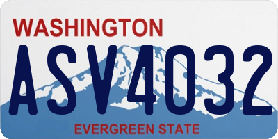 WA license plate ASV4032
