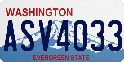 WA license plate ASV4033