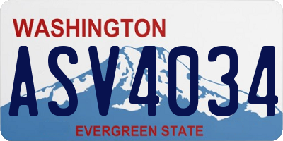 WA license plate ASV4034