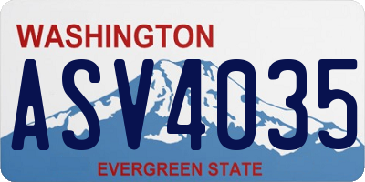 WA license plate ASV4035