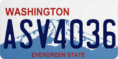 WA license plate ASV4036