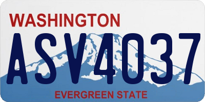WA license plate ASV4037