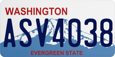 WA license plate ASV4038