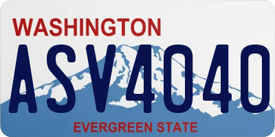 WA license plate ASV4040