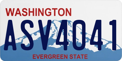 WA license plate ASV4041