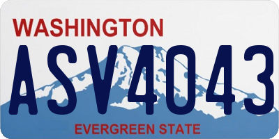 WA license plate ASV4043
