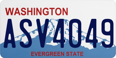 WA license plate ASV4049