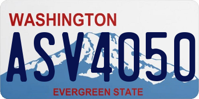 WA license plate ASV4050