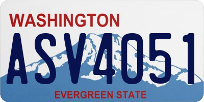 WA license plate ASV4051