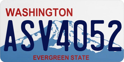 WA license plate ASV4052