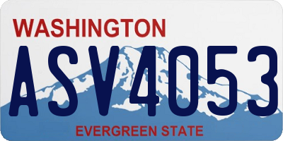 WA license plate ASV4053