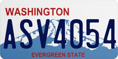 WA license plate ASV4054