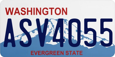 WA license plate ASV4055