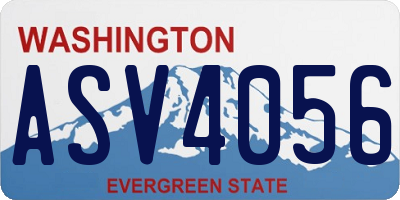 WA license plate ASV4056