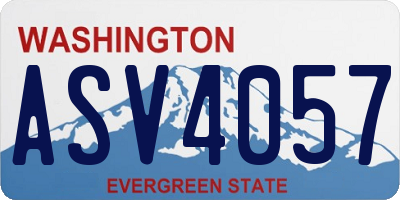 WA license plate ASV4057