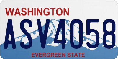 WA license plate ASV4058